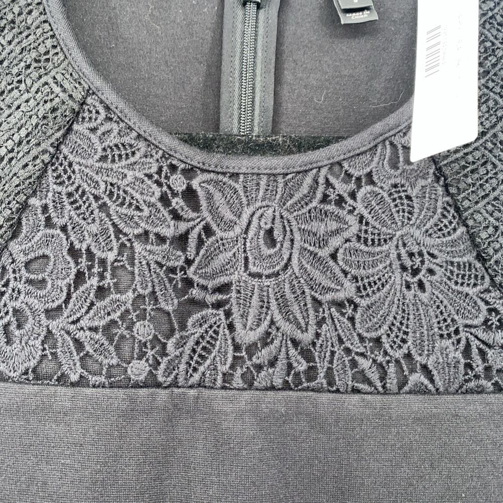 NWT J. Crew Black Structured Mixed Lace Peplum Shell Sleeveless Top Small - Picture 4 of 12